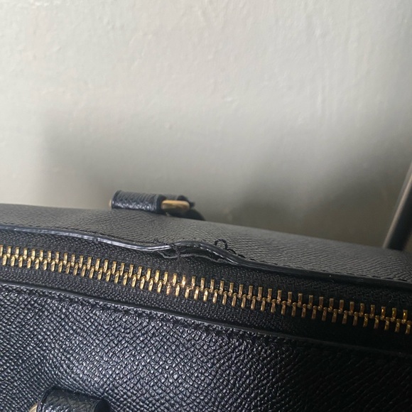 Coach Black Textured Leather Tote - Picture 8 of 14